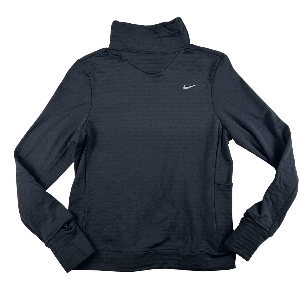 Nike Therma-FIT Shirt Womens Small Black Funnel Neck Running FB5306-010